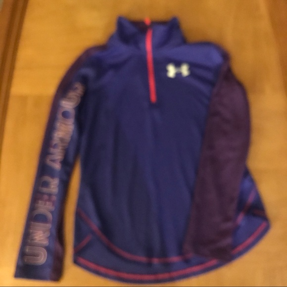 Under Armour Half zip up Girls Medium purple - Picture 5 of 8